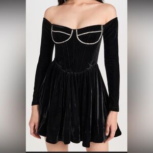 Bardot Emlyn Diamante Velour Mini Dress 🖤 NWT

Size large US 8